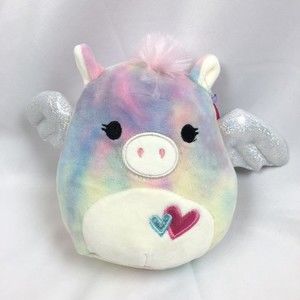 New Squishmallows 5” Valentines Paisley Pegasus Plush Toy Pink